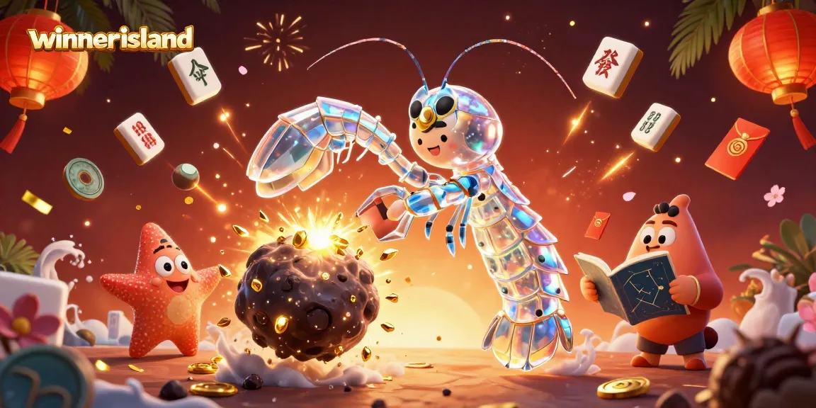 Experience gaming excitement with winnerisland's vibrant casino-themed illustration featuring dynamic elements and characters.