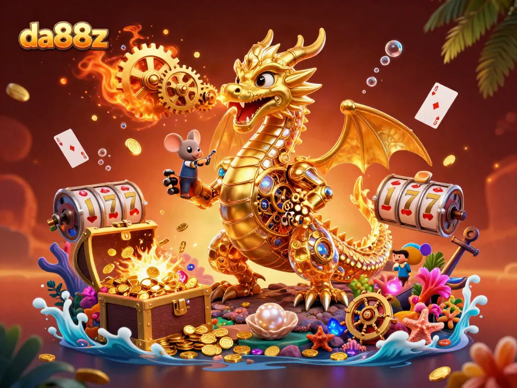 Experience exciting gameplay at da88z with this vibrant 3D illustration capturing dynamic casino action.